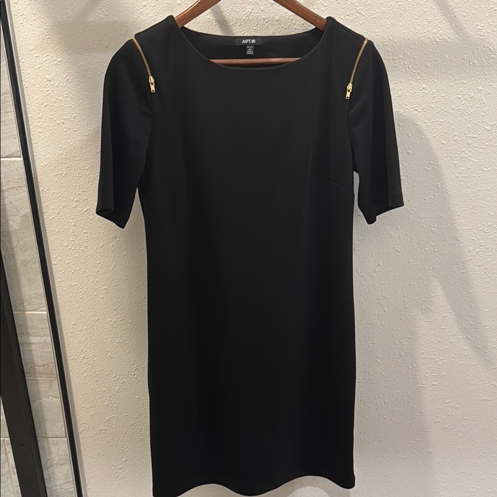 Apt. 9 Black and Gold Sheath Mini Dress